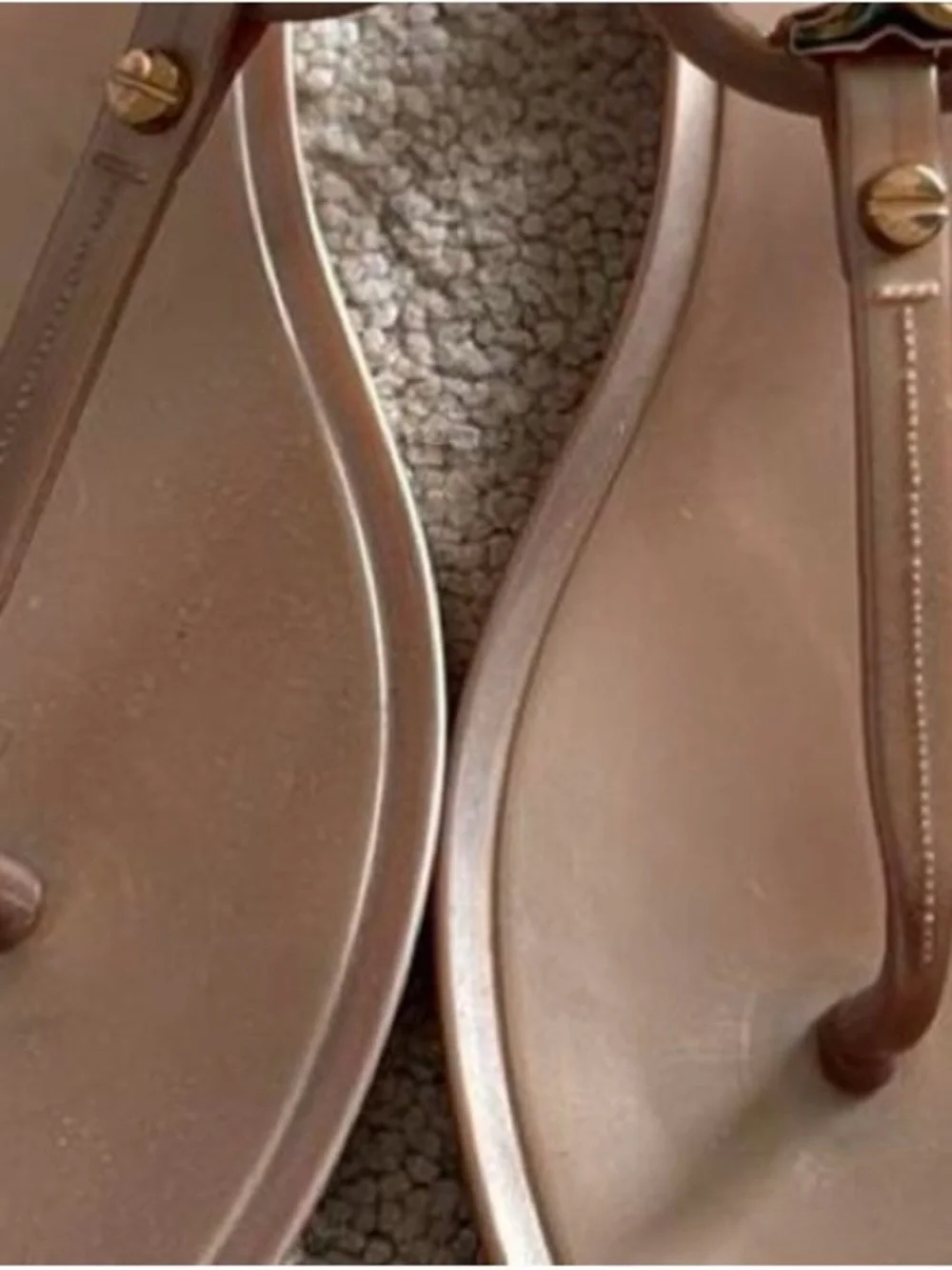 Tory Burch Muted Pink with Gold Emblem Thong Sandals